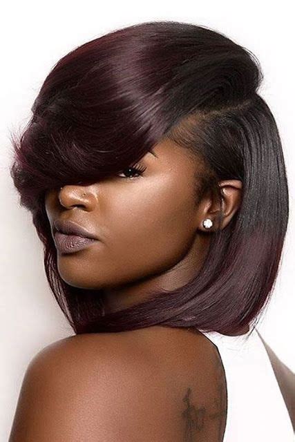 Sew In Weave Hairstyles For Black Women Hair Color Burgundy