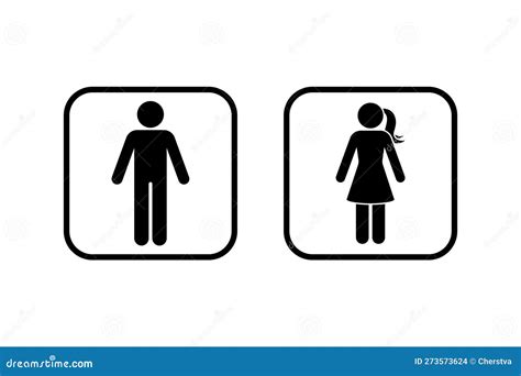 Public Toilet Man Woman Icon Set Vector Illustration Restroom Sign