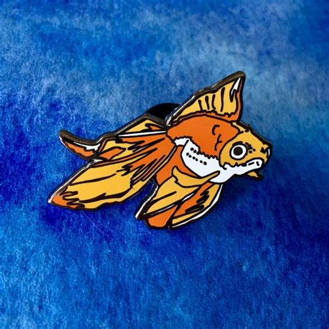 Goldfish Enamel Pin Grumpy Fish Hard Enamel Lapel Pins Etsy