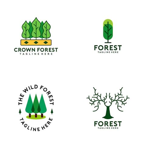 Forest Logo Collection Premium Vector