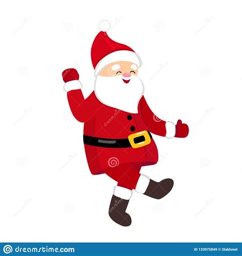 Funny Santa Dancing Hype Move Quirky Cartoon Comic Character Stock