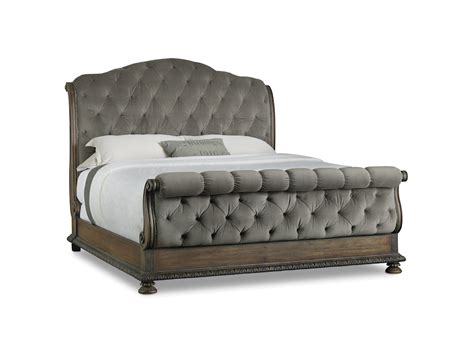 Hooker Furniture Rhapsody 5070 90566a Gry King Size Tufted Sleigh Bed
