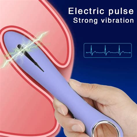 10 Frequency Electric Shock Pulse Dildo Vibrator Female Masturbation