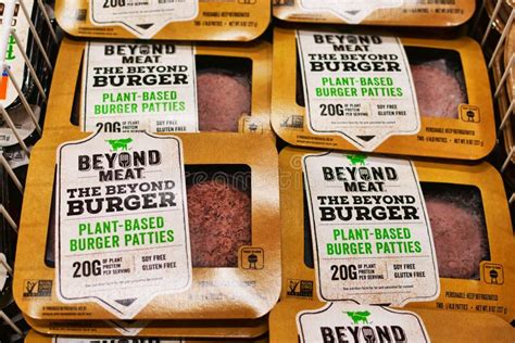 Beyond Meat Brand Plant Based Beyond Burger Packages Editorial Stock