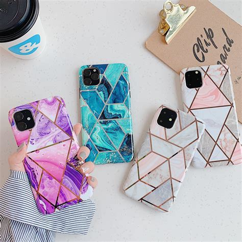 Geometric Marble Phone Cases For Iphone 11 Pro Max Xr Xs Max 6 6s 7 8