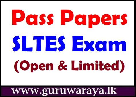 Pass Papers Sltes Exam Open And Limited Teacher