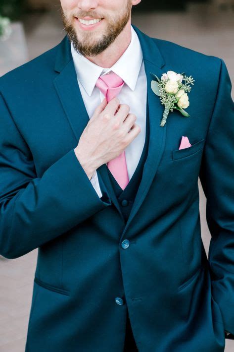 This Playful Look Is Everything Navy Suit Pink Tie Pink Pocket