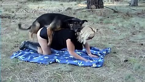 Blonde Woman Let Her Dog Bang Her Bare Cunt Outdoors In A Zoo Porn