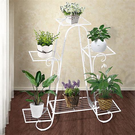 6 Tier European Style Metal Plant Stand Rack Flower Pot Display Holder