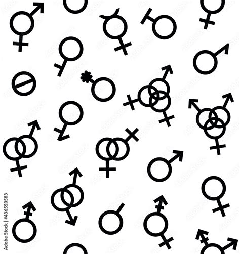 Vettoriale Stock Vector Seamless Pattern Of Gender Symbols And Sexual Orientation Isolated On