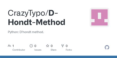 Github Crazytypod Hondt Method Python Dhondt Method