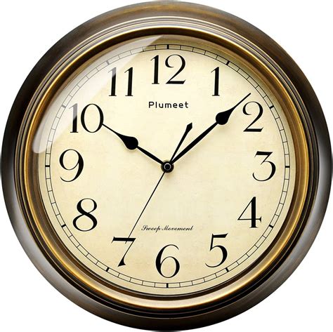 Plumeet Reloj De Pared Retro Reloj Silencioso Clásico Sin Tic Tac De