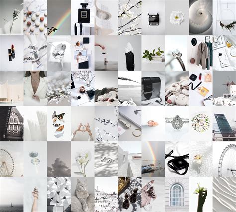 Aesthetic Wall Collage Kit Digital Vsco Black And White Gray Etsy