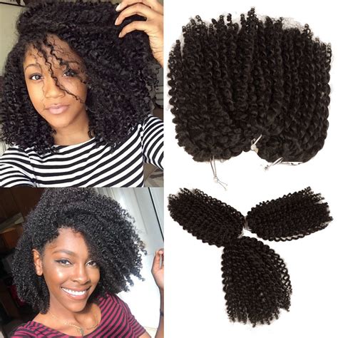 3pcspack Marley Bob Kinky Curl 8 Inch Afro Kinky Twist Hair Soft Synthetic Crochet Braiding