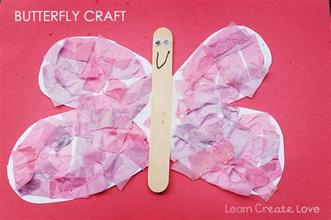 Tissue Paper Butterfly Craft