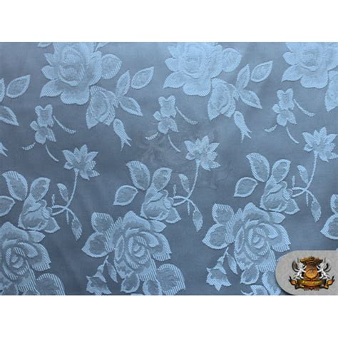 satin floral jacquard fabric light blue 58 wide sold by the yard