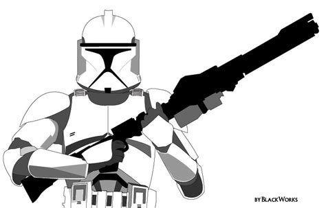 Star Wars Clipart Clone Trooper Pencil And In Color Star