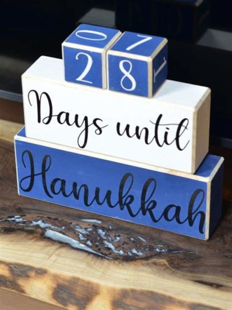 Hanukkah Countdown Calendar Countdown Calendar Stacked Etsy Wooden