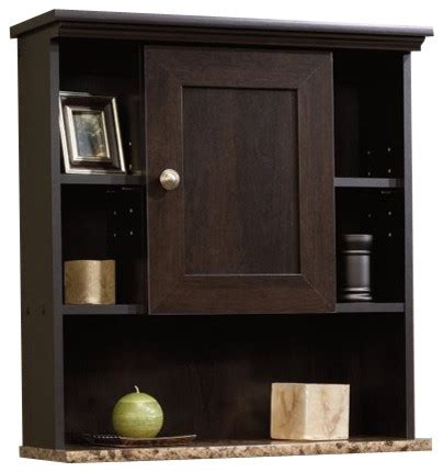 Get all of your bathroom supplies organized and stored with a new bathroom cabinet. Sauder Peppercorn Wall Cabinet in Cinnamon Cherry ...