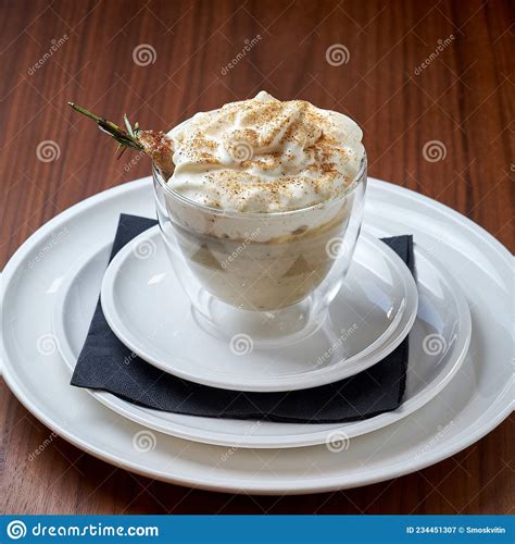 A Cup Of Coffee With A Whipped Cream Delicious Stock Image Image Of