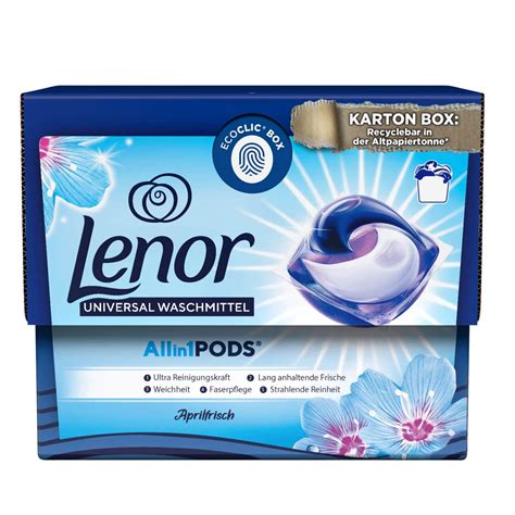 2x 14 Stück Lenor All in 1 Vollwaschmittel Pods Aprilfrisch 28WL rein