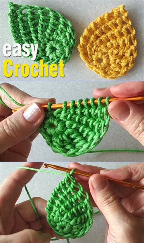 How To Crochet Tunisian Leaf Video Tutorial Free Patern For Crochet