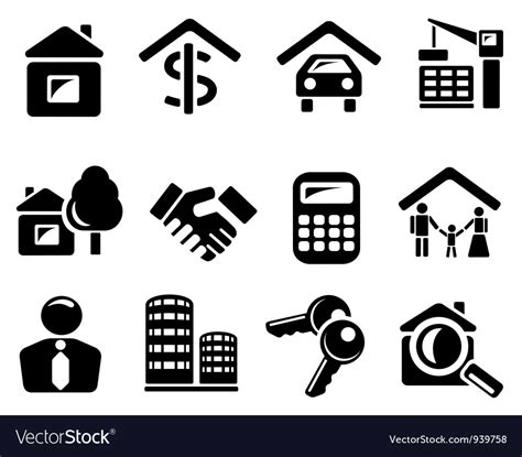 Real Estate Icons Royalty Free Vector Image Vectorstock