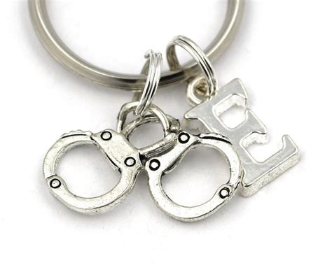 Handcuffs Key Ring Personalized Handcuffs Keychain Police Etsy