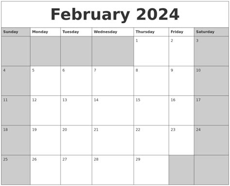 February 2024 Calendar Wiki 2024 Calendar Printable