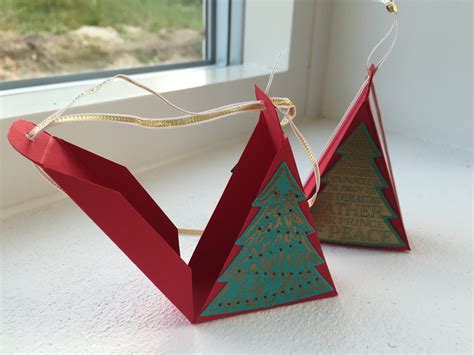 Triangular Christmas Tree Treat Box Handmade Using