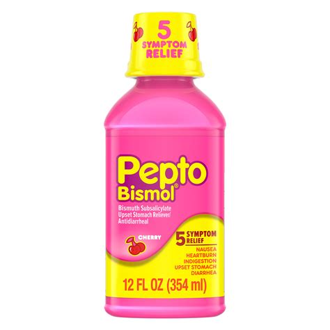 Pepto Bismol Stomach Upset Relieverantidiarrheal Liquid Cherry 12 Oz