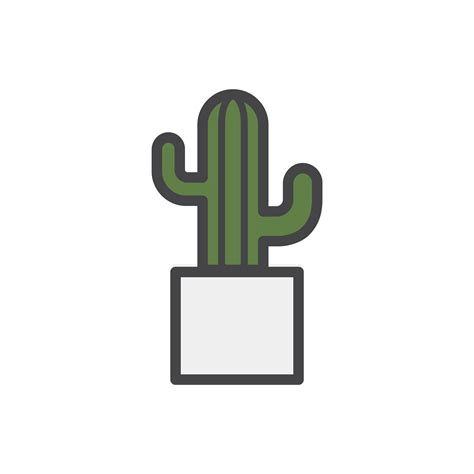 Simple Cactus In A Plant Vector Download Free Vectors Clipart