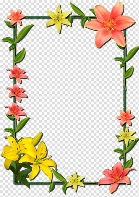 Free Download Orange And Lily Flower Border Borders And Frames