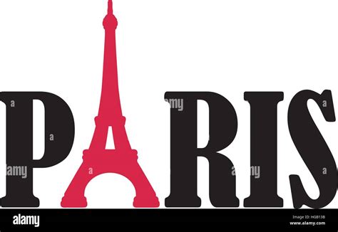 Paris Word With Eiffel Tower Stock Vector Art And Illustration Vector