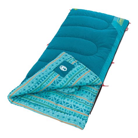 Coleman Kids 50°f Sleeping Bag For Camping Or Sleepovers Blue