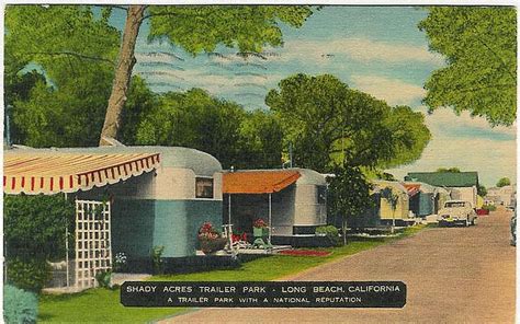 Trailer Park Court Postcards Trailer Park Vintage Travel Trailers