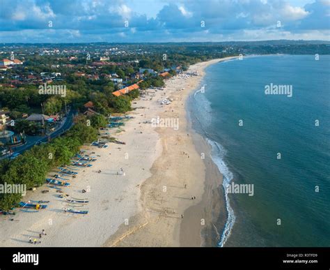 Indonesia Bali Aerial View Of Jimbaran Beach Stock Photo Alamy