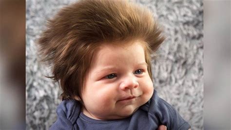 My baby cousin has hair that looks like a news anchorman. Meet the 9-week-old baby who's going viral for his full ...