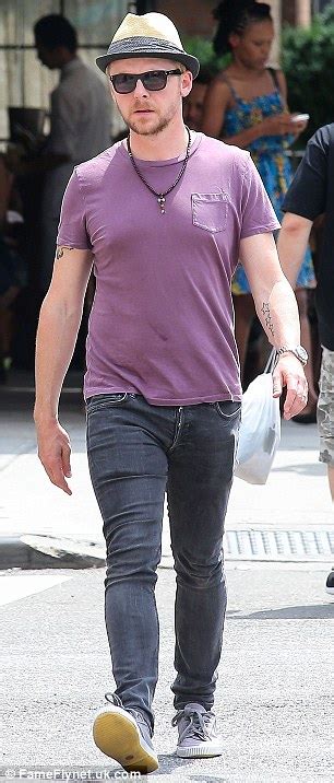 Simon Pegg Displays A Hint Of Moobs As He Hits New York To Promote The