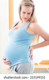 Pregnant Female Having Back Pain Stock Photo 215199151 Shutterstock