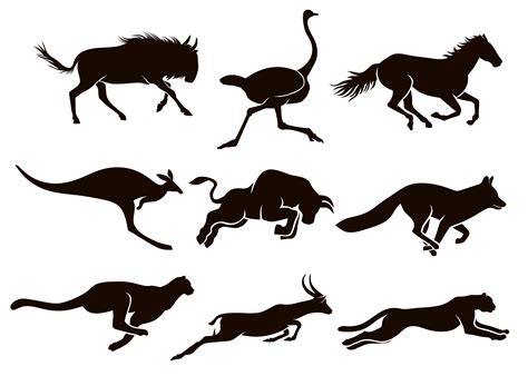 Collection Of Running Animal Silhouettes 935659 Vector Art At Vecteezy
