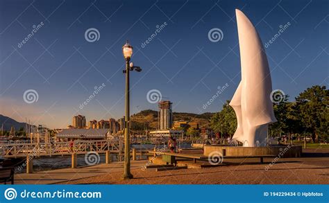 Sunset Over The Iconic Fiberglass Sculpture Spirit Of Sail At The