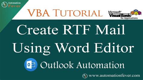 Create Rtf Mail Using Word Editor Vba Outlook Automation Advanced