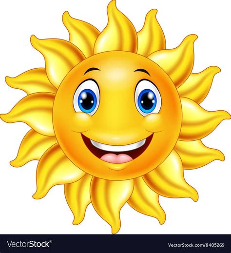 Cute Smiling Sun Cartoon Royalty Free Vector Image Affiliate Sun
