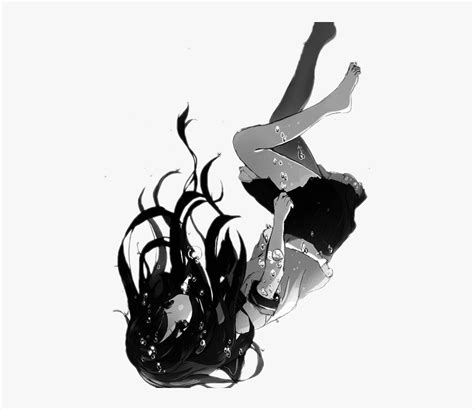 Drowning Anime Sad Anime Girl Falling Upside Down Hd