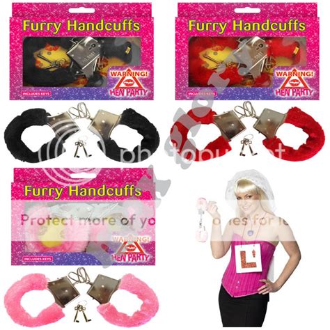 Black Pink Or Red Furry Fluffy Handcuffs Fancy Dress Stag Hen Night Metal Cuffs Ebay