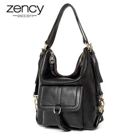 Zency Fashion Women Shoulder Bag 100 Genuine Leather Large Capacity