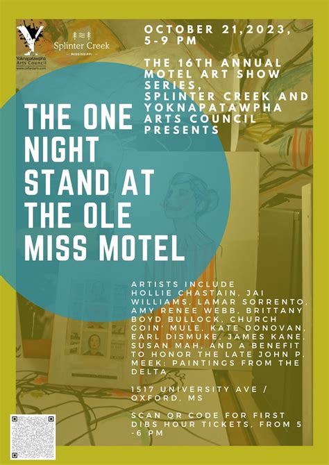 One Night Stand Art Show Ole Miss Motel Oxford Ms