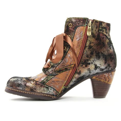 Laura Vita Alizée 018 Camel Bottine à Lacets Beige Multi Automne