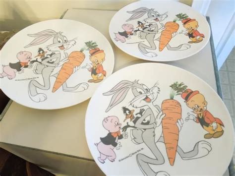 3 Vintage Looney Tunes Collectible Plates Bugs Bunny Elmer Etsy